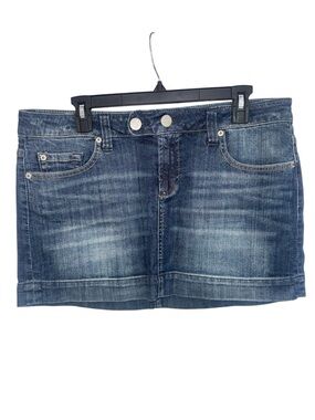 American Eagle Outfitters Dark Blue Washed Denim Mini Skirt
